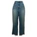 Skinnygirl Women's Plus Sz Jeans 32 High-Rise Straight Crop Studded Blue 664-856
