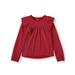 Wonder Nation Metallic Ruffle Shoulder Long Sleeve Shirt (Little Girls, Big Girls & Plus)