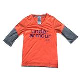 Under Armour Youth Girls 3/4 Sleeve V-Neck T-Shirt (L, Citrus blast)