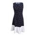 NEW Black Ivory Colorblocked Lace 4 Flare A-Line Dress