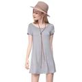 Ever-Pretty Women's Short Sleeve Solid Color Loose T-Shirt Shift Dress Weekend Casual Mini Dresses for Women 05612 US 12