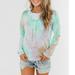 Women's Loose Long Sleeve Pile Collar Tie-Dyed Sweater