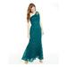 BCX Womens Green Lace Fitted Floral Sleeveless Asymmetrical Neckline Full-Length Mermaid Formal Dress Size 13