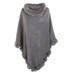 Bescita Pure Color Wool Collar Cover Head Wide Hem Ball Imitation Cashmere Shawl