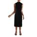 Gracia Womens Twist Front Mock Neck Midi Dress