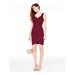 BCX Womens Burgundy Solid Sleeveless Scoop Neck Mini Body Con Cocktail Dress Size 15