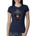 Freedom Rock Guitar Peace Eagle Womens Americana / American Pride Slim Fit Junior Tee, Navy, X-Large