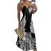 5XL Womens Plus Size Long Maxi Dress Sling Gradient Color Bohemian Sundress Casual Beach Holiday Party Dresses Plus Size
