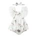 One Opening Newborn Baby Girl Ruffle Lace Deer Sunsuit Headband Outfit 2Pcs