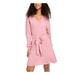 SEQUIN HEARTS Womens Pink Tie Front Long Sleeve V Neck Short Sheath Dress Size M