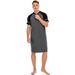 LELINTA Men's Big and Tall Sleepwear & Robes Sleep shirt Men's Crew Neck Nightshirts Short Sleeve Kaftan Nightwear Black/ Wine Red/ Grey/ Blue, Up Size To 3XL