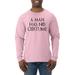 A Man Has No Costume Halloween Mens Long Sleeve Shirt, Light Pink, Large