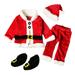 Kiapeise snaked cat Christmas Costume Children Baby Boy Girl Santa Claus Tops+Pants+Hat+Shoes Xmas Clothes Set