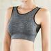 JANDEL Women Breathable Mesh Sports Bras Shockproof Padded Athletic Running Bra Solid Seamless Fitness Yoga Sport Tops Vest, Gray L