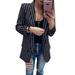 Lady Slim Fit Long Sleeve Cardigan Striped Stylish Duster Blazer Jacket Coat