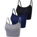 3 Pieces Spaghetti Strap Tank Camisole Top Crop Tank Top for Sports Yoga Sleeping (Black, Dark Grey, Navy, Small)