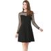 Allegra K Women's Mesh See Through Skater Party Dress