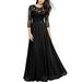 Sexy Dance Women's Long Chiffon Lace Evening Formal Party Ball Gown Prom Bridesmaid Dress Ladies Elegant Off Shoulder A-Line Evening Gowns Wedding Party Dresses for Women