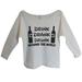 Womens Disney 3/4 Sleeve â€œDrink Drank Drunk Around The World" Disney Sweat Shirt Gift Small, Beige