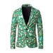 UKAP Men's Christmas Print Blazer Funny Snowman Notch Lapel Suit Novelty Xmas Regular Fit Jacket with Pockets