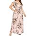 Niuer Boho Dresses Women Plus Size V Neck Maxi Sundress Casual Beach Chiffon Sundress Floral Printed Dress
