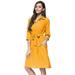 Women's Dresses 3/4 Sleeve Casual Sundress Buttons Collared Plain Wrap Pockets