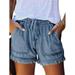 UKAP Women Ripped Denim Jean Shorts Mid Rise Elastic Waist Denim Short Jeans Summer Beach Casual Shorts Hot Pants