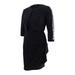 MSK Women's Draped Dress & Embellished-Sleeve Short Jacket (10, Black)