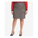 CALVIN KLEIN Womens Red Tweed Above The Knee Pencil Wear To Work Skirt Plus Size: 22W