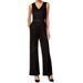 Nine West NEW Black White Womens Size 14 Pinstriped Belted Jumpsuit