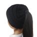 Kids Beanie Hat Tail Knit Hat -Winter Warm Beanie Tail Soft Stretch Cable Knit Messy High Bun Ponytail Beanie Hats for Children Girls (3-12 Years Old)