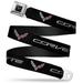 C7 Full Color Black Corvette C7 Logo Black Silver Red Webbing Seatbelt Belt Seatbelt Belt Standard