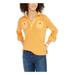 TOMMY HILFIGER Womens Yellow Waffle Knit Long Sleeve Collared Blouse Top Size L