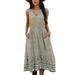 Niuer Women Sleeveless V Neck Long Beach Dress Casual Loose Sundress Ladies Bohemian Midi Dresses