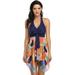 Women's Two Piece Swimsuit Plus Size Swimdress Bathing Suit Mesh Printed Tankini