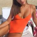 Sales Promotion!Balight Women Swimwear Sexy High Cut One Piece Swimsuit Backless Swim Suit Thong Bathing Suit Female Monokini Orange L