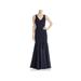 Eliza J Womens Lace Trim V-Neck Formal Dress