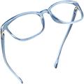 LifeArt Blue Light Blocking Glasses, Anti Eyestrain, Computer Reading Glasses, Gaming Glasses, TV Glasses for Women and Men, Anti Glare (Clear Blue, +1.25 Magnification)