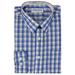 Berlioni Boy's Checkered Gingham Plaid Long Sleeve Button Down Dress Shirt Light Blue Beige 10