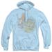 Sun Rockin Rooster Adult Pullover Hoodie Sweatshirt Light Blue