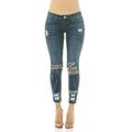 Cover Girl Denim Ripped Jeans for Women Juniors Cropped Slim Fit Skinny Jeans Plus Size 17\18 Dark Rinse