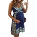 Avamo Women Sleeveless Maternity Dress V Neck Strappy Summer Casual Dress for Baby Shower Beach Fashion Dress