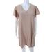 Suncoo Women's Short Sleeve V-Neck Shift Dress Beige Size 1