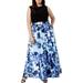 Betsy & Adam Women's Plus Size Illusion Floral-Print Gown