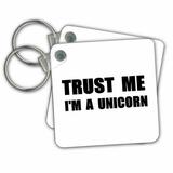 3dRose Trust me Im a Unicorn. funny ironic humor - humorous fun joke irony - Key Chains, 2.25 by 2.25-inch, set of 2