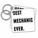 3dRose Best Mechanic Ever, Black Letters On A White Background - Key Chains, 2.25 by 2.25-inch, set of 2