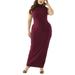 Colisha Women's High Neck Sleeveless Long Maxi Dress Plus Size Tank Dress Party Evening Casual Bodycon Dress