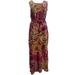 Womens Green Magenta Zebra Tiger Print Opaque Tank Top Maxi Dress