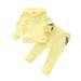 Toddler Baby Girls Ribbed Hoodie Sweatshirt Top and Pants Set Solid Color Tracksuit Sportswear Fall Outfits 2Pcs