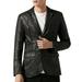 Men's Notched Lapel Long Sleeve Slim Fit Blazer Jacket